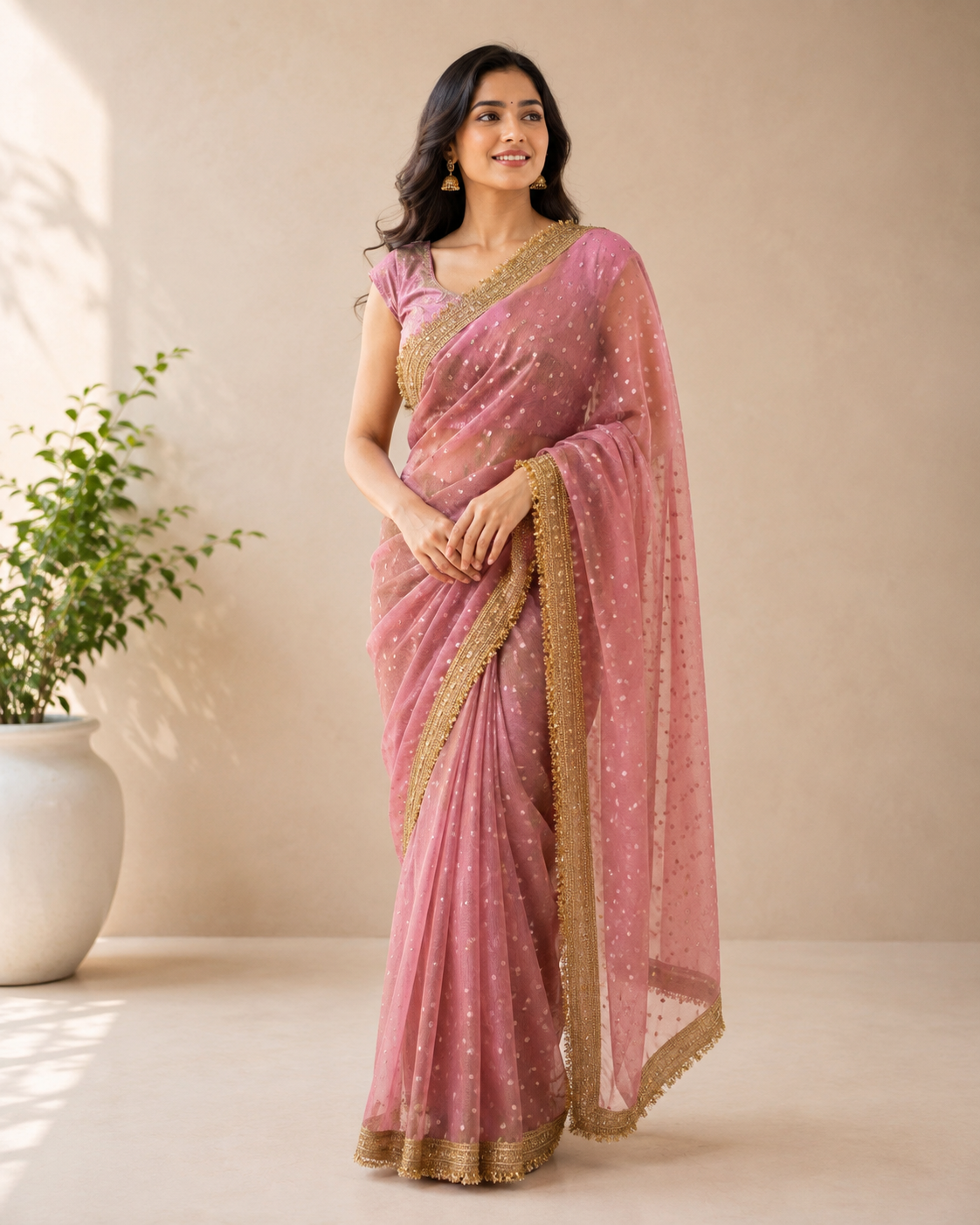 Kaasho Onion Pink Saree