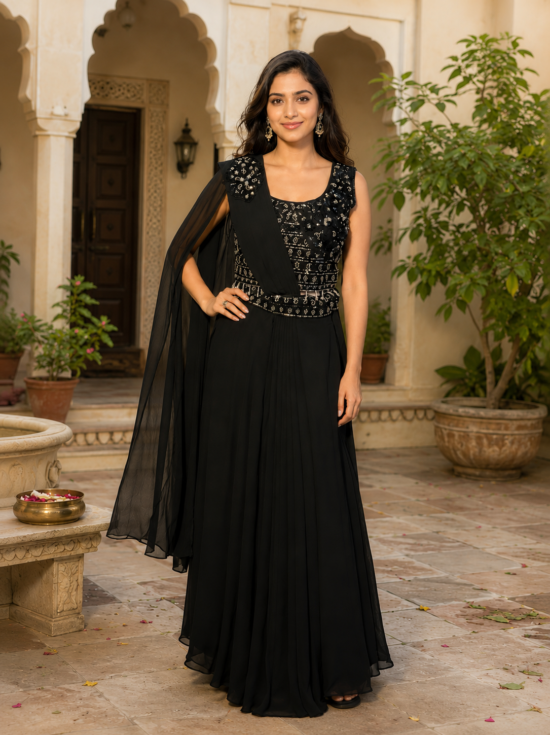 Classic Black Sharara Suit
