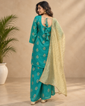 Kaasho firazi Green Banarasi Buti Sharara Set with Tissue Dupatta